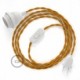 SnakeBis cableado con portalámpara cable textil Mostaza en tejido Efecto Seda TM25