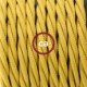 SnakeBis cableado con portalámpara cable textil Mostaza en tejido Efecto Seda TM25