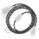 SnakeBis cableado con portalámpara cable textil Gris Oscuro en tejido Efecto Seda TM26