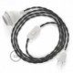 SnakeBis cableado con portalámpara cable textil Gris Oscuro en tejido Efecto Seda TM26