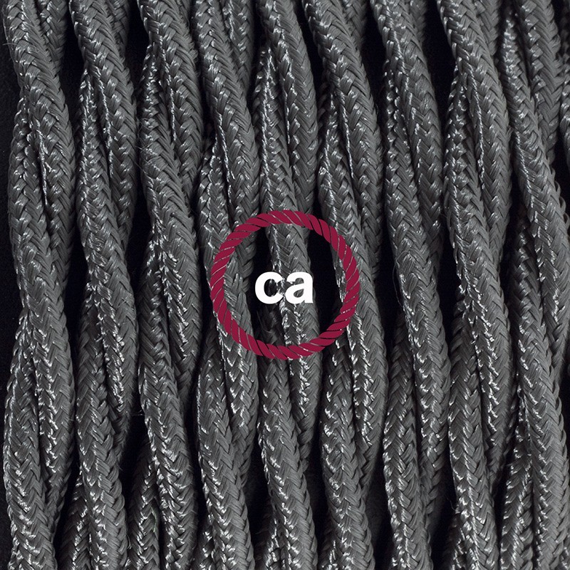 SnakeBis cableado con portalámpara cable textil Gris Oscuro en tejido Efecto Seda TM26