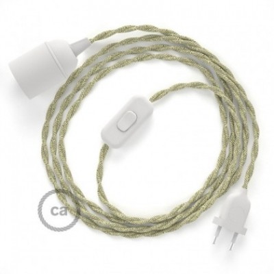 SnakeBis cableado con portalámpara cable textil Neutro en Lino Natural TN01