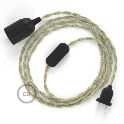 SnakeBis cableado con portalámpara cable textil Neutro en Lino Natural TN01