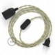 SnakeBis cableado con portalámpara cable textil Neutro en Lino Natural TN01