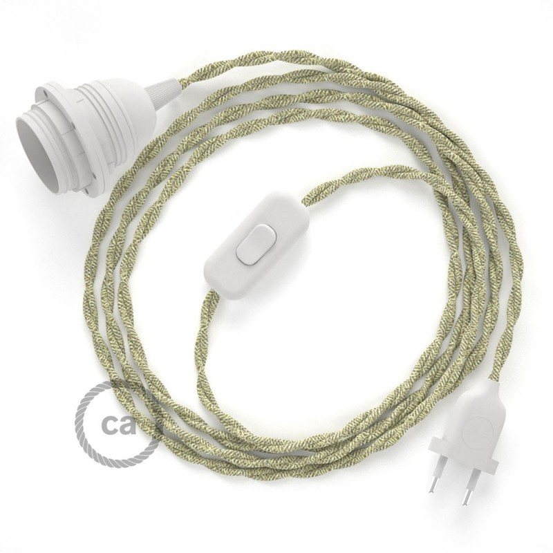 SnakeBis cableado con portalámpara cable textil Neutro en Lino Natural TN01