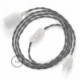 SnakeBis cableado con portalámpara cable textil Gris en Lino Natural TN02