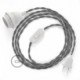 SnakeBis cableado con portalámpara cable textil Gris en Lino Natural TN02