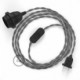 SnakeBis cableado con portalámpara cable textil Gris en Lino Natural TN02