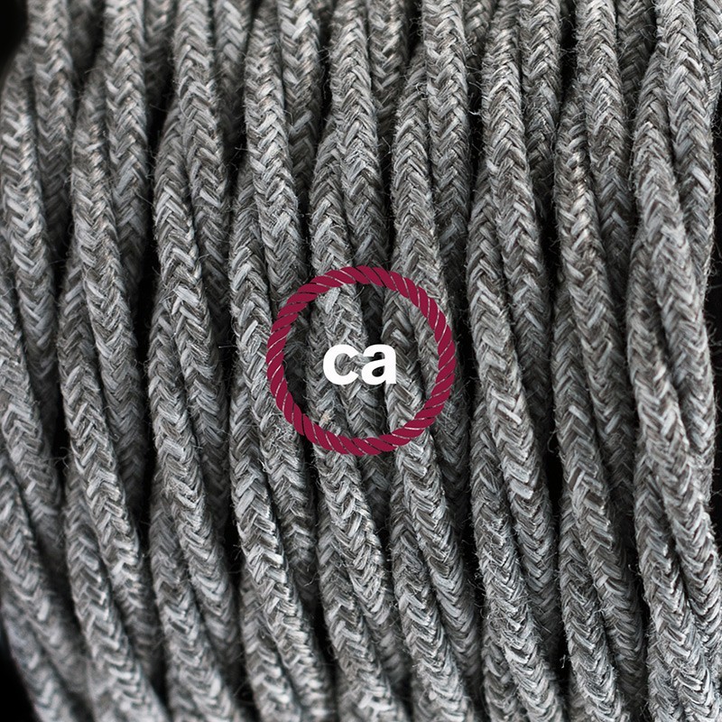 SnakeBis cableado con portalámpara cable textil Gris en Lino Natural TN02
