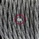 SnakeBis cableado con portalámpara cable textil Gris en Lino Natural TN02