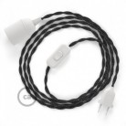 SnakeBis cableado con portalámpara cable textil Antracita en Lino Natural TN03