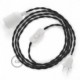 SnakeBis cableado con portalámpara cable textil Antracita en Lino Natural TN03