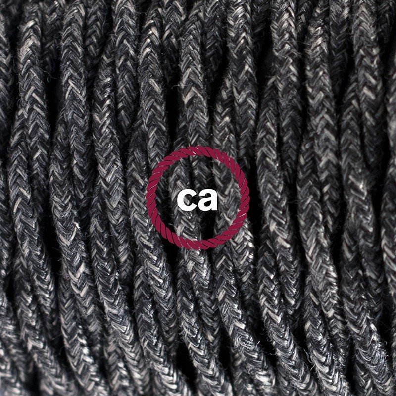 SnakeBis cableado con portalámpara cable textil Antracita en Lino Natural TN03