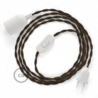 SnakeBis cableado con portalámpara cable textil Marrón en Lino Natural TN04