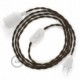 SnakeBis cableado con portalámpara cable textil Marrón en Lino Natural TN04