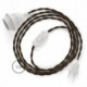 SnakeBis cableado con portalámpara cable textil Marrón en Lino Natural TN04