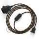 SnakeBis cableado con portalámpara cable textil Marrón en Lino Natural TN04