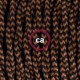 SnakeBis cableado con portalámpara cable textil Negro e Whiskey en tejido Efecto Seda TZ22