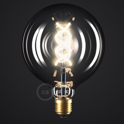 Bombilla Smoky LED Globo G125 Filamento Curvado Espiral 5W E27 Regulable 2000K
