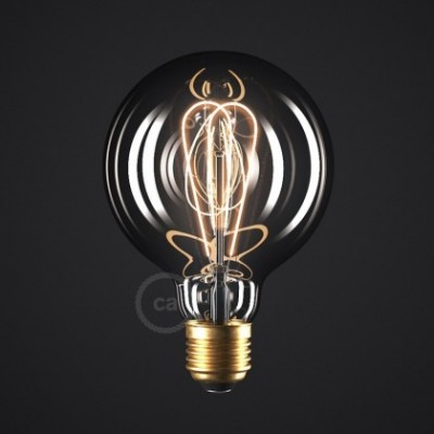 Bombilla Smoky LED Globo G95 Filamento Curvado Doble Loop 5W E27 Regulable 2000K
