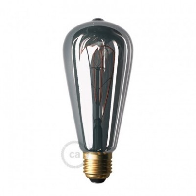 Bombilla Smoky LED Edison ST64 Filamento Curvado Doble Loop 5W E27 Regulable 2000K