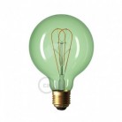 Bombilla Esmeralda LED Globo G95 Curvado Filamento Doble Loop 5W E27 Regulable 2200K