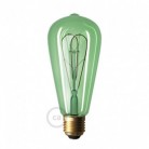 Bombilla Esmeralda LED Edison ST64 Curvado Filamento Doble Loop 5W E27 Regulable 2200K