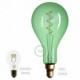 Bombilla Esmeralda LED XXL Pera A165 Filamento Curvado con Doble Espiral 5W E27 Dimmable 2200K