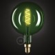 Bombilla Esmeralda LED XXL Esfera G200 Filamento Curvado con Doble Espiral 5W E27 Dimmable 2200K