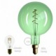 Bombilla Esmeralda LED XXL Esfera G200 Filamento Curvado con Doble Espiral 5W E27 Dimmable 2200K