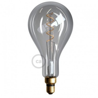 Bombilla Smoky LED XXL Pera A165 Filamento Curvado con Doble Espiral 5W E27 Dimmable 2000K