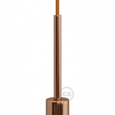 Prensaestopa metálico redondo, longitud 15 cm, acabado cobre, completo de tubo roscado, tuerca y arandela