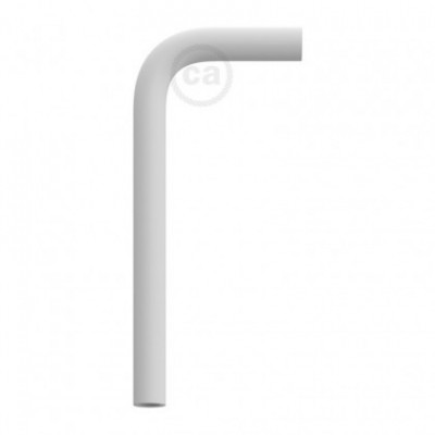 Tubo curvo de extensión 14 cm en metal blanco mate
