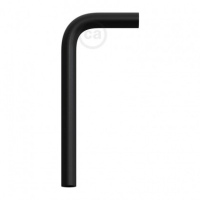 Tubo curvo de extensión 14 cm en metal negro mate