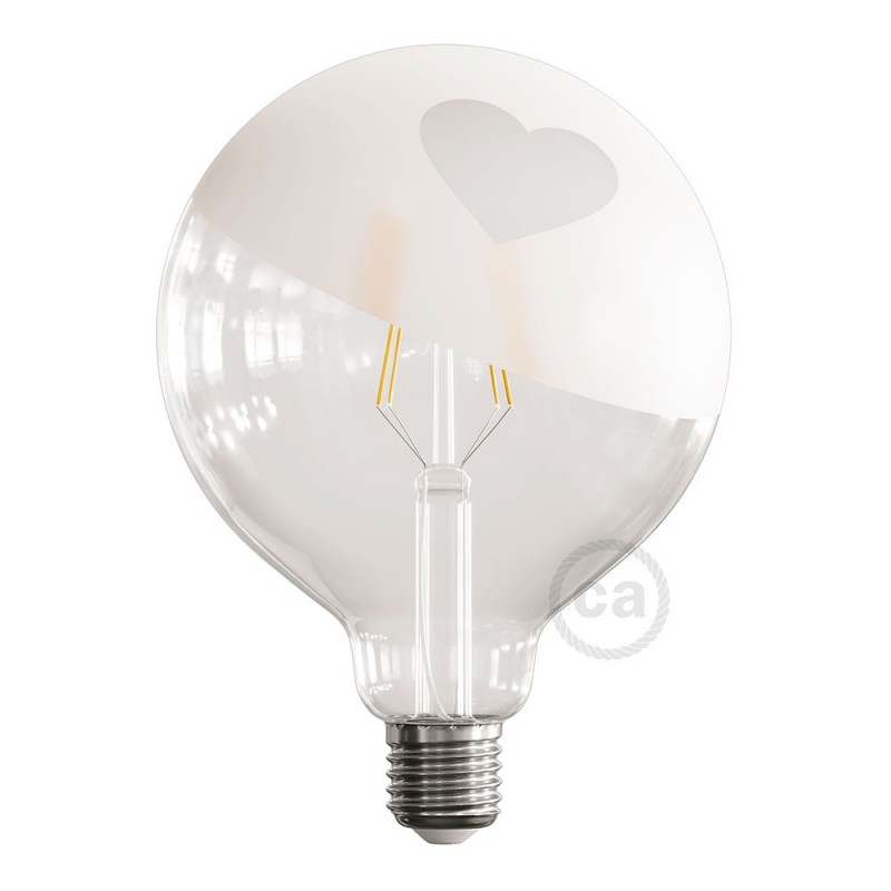 Bombilla LED Globo G125 Filamento Corto Linea Tattoo Lamp® Modelo Cuore 4W E27 2700K