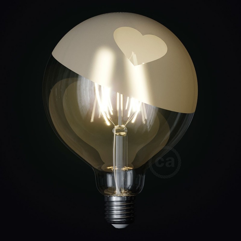 Bombilla LED Globo G125 Filamento Corto Linea Tattoo Lamp® Modelo Cuore 4W E27 2700K