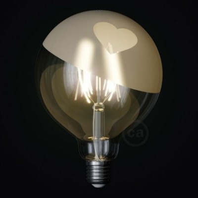 Bombilla LED Globo G125 Filamento Corto Linea Tattoo Lamp® Modelo Cuore 4W E27 2700K