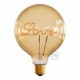 Bombilla Globo G125 LED Dorada para bases - Filamento letra "Love" - 5W E27 Decorativa Vintage 2000K