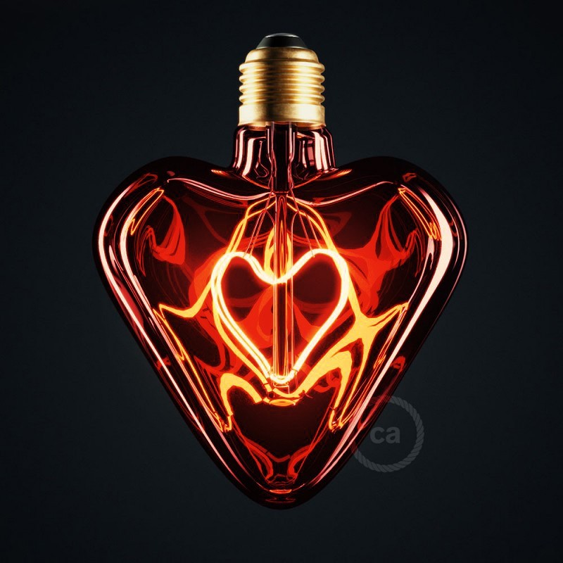 Bombilla LED Corazón Rojo 5W E27 Decorativa 2000K Dimmable