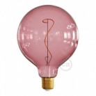 Bombilla LED Globo G125 Serie Pastel, Berry Red, filamento laminado 4W E27 Regulable 2200K