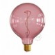 Bombilla LED Globo G125 Serie Pastel, Berry Red, filamento laminado 4W E27 Regulable 2200K