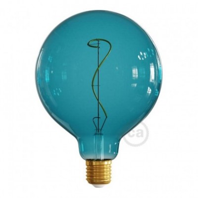 Bombilla LED Globo G125 Serie Pastel, Ocean Blue, filamento laminado 4W E27 Regulable 2200K
