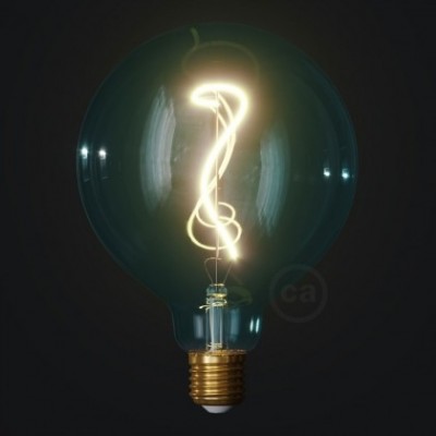 Bombilla LED Globo G125 Serie Pastel, Ocean Blue, filamento laminado 4W E27 Regulable 2200K