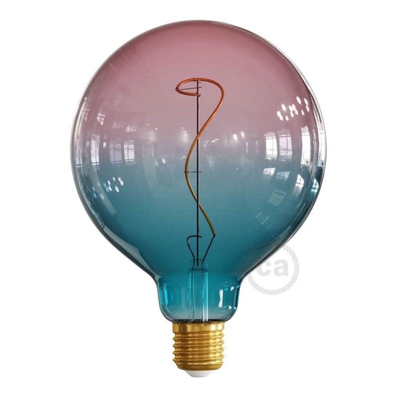 Bombilla LED Globo G125 Serie Pastel, Dream, filamento laminado 4W E27 Regulable 2200K
