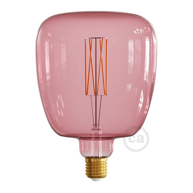 Bombilla LED XXL Bona Serie Pastel, Berry Red, filamento recto 4W E27 Regulable 2200K
