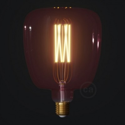 Bombilla LED XXL Bona Serie Pastel, Berry Red, filamento recto 4W E27 Regulable 2200K