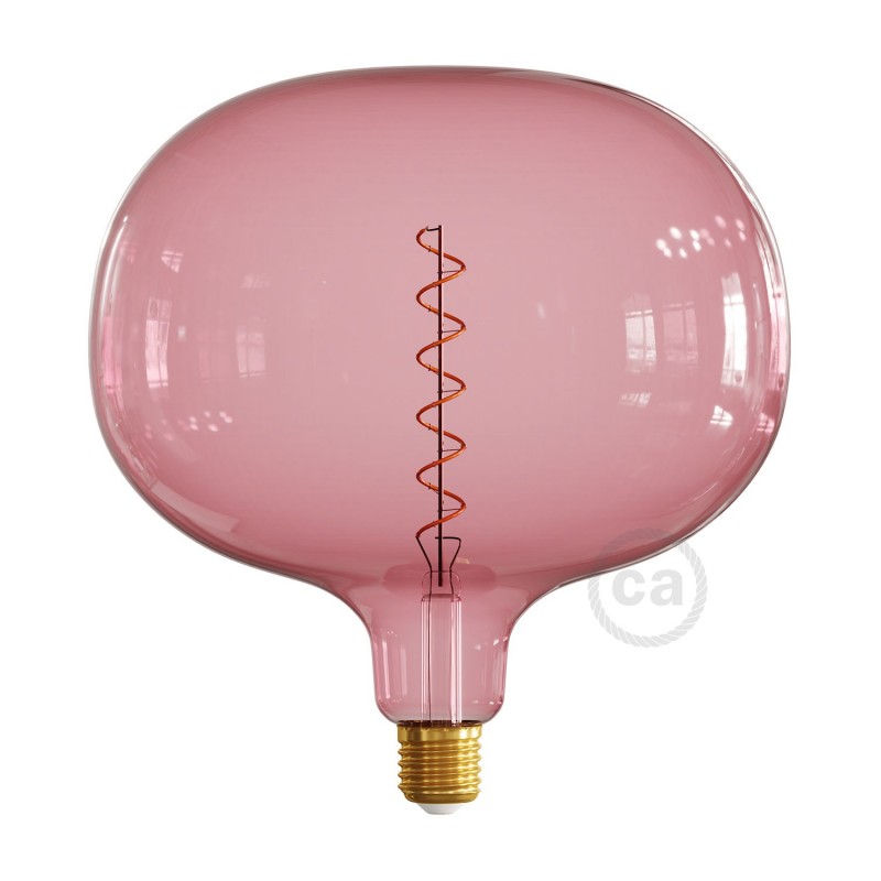 Bombilla LED XXL Cobble Serie Pastel, Berry Red filamento espiral 4W E27 Regulable 2200K