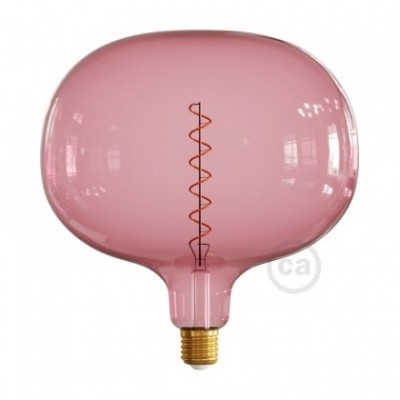 Bombilla LED XXL Cobble Serie Pastel, Berry Red filamento espiral 4W E27 Regulable 2200K