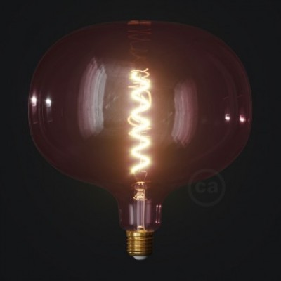 Bombilla LED XXL Cobble Serie Pastel, Berry Red filamento espiral 4W E27 Regulable 2200K