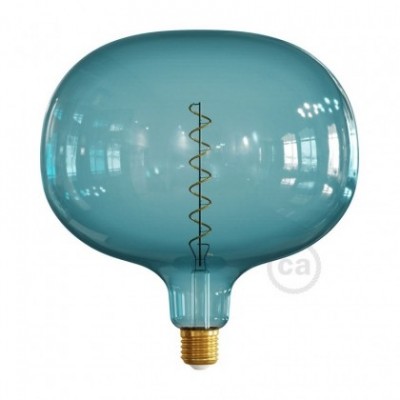 Bombilla LED XXL Cobble Serie Pastel, Ocean Blue filamento espiral 4W E27 Regulable 2200K